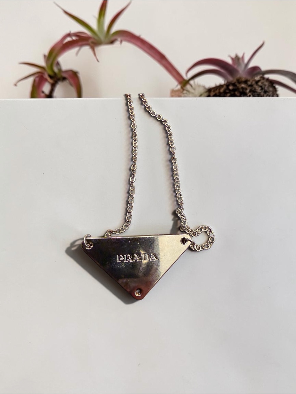 Prada necklace made with zipper pulls and hand made chain. - Picture 2 of 2
